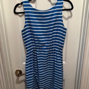 J. Crew blue and white striped sheath dress